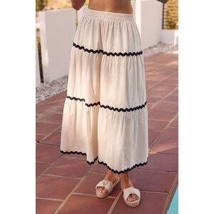In February tiered ric rac midi skirt